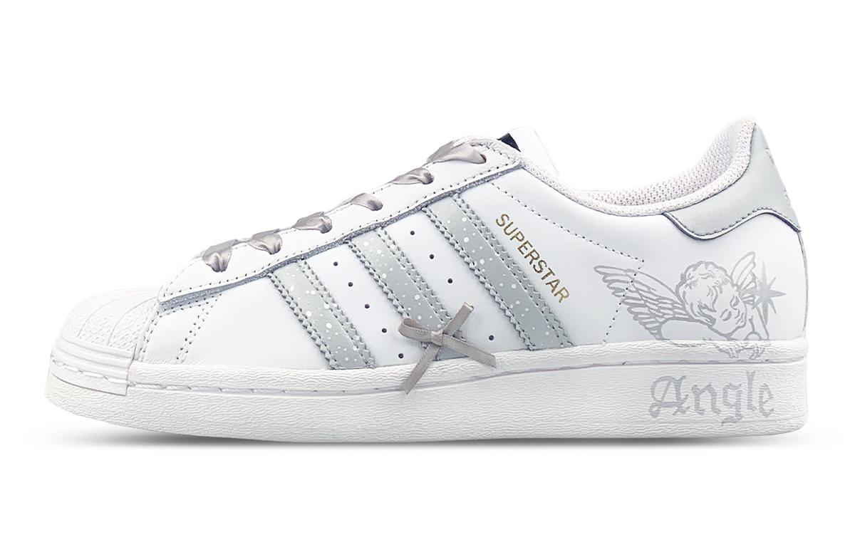 

Детские кроссовки для скейтбординга Superstar J с противоскользящей подошвой и износостойкими подошвами для подростков Adidas Originals, белый/серый