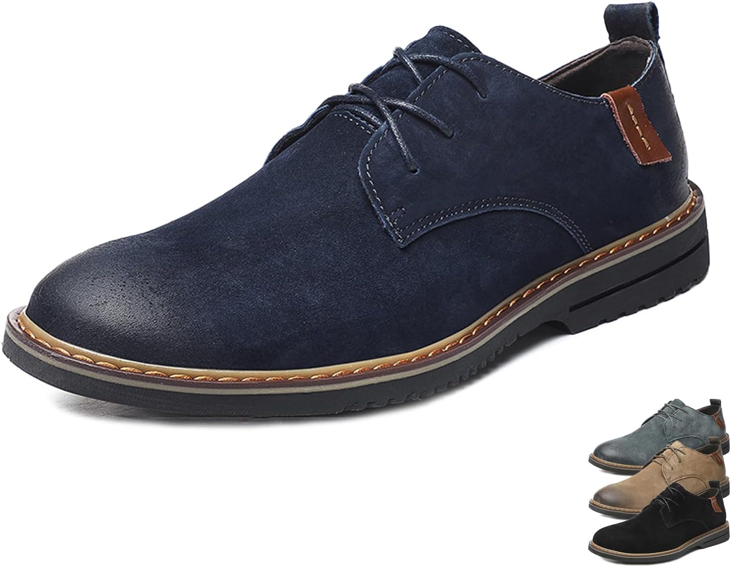 

Мужские классические оксфорды на шнуровке, повседневные кожаные комфортные туфли, британские деловые с крыльями, противоскользящие формальные туфли Lymphvity, темно-синий