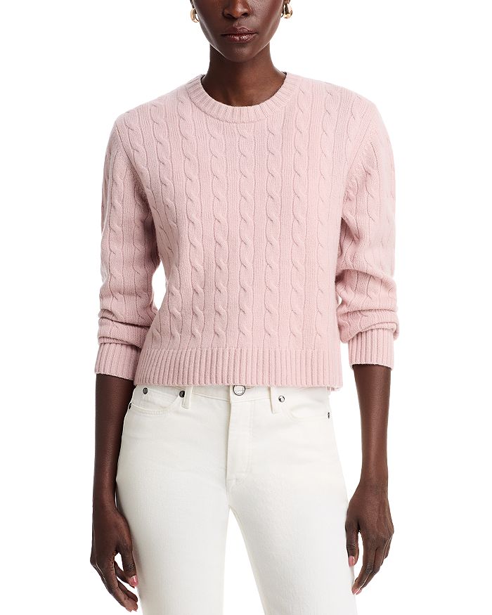 

Свитер Zoe Cable Knit с круглым вырезом LESET, розовый