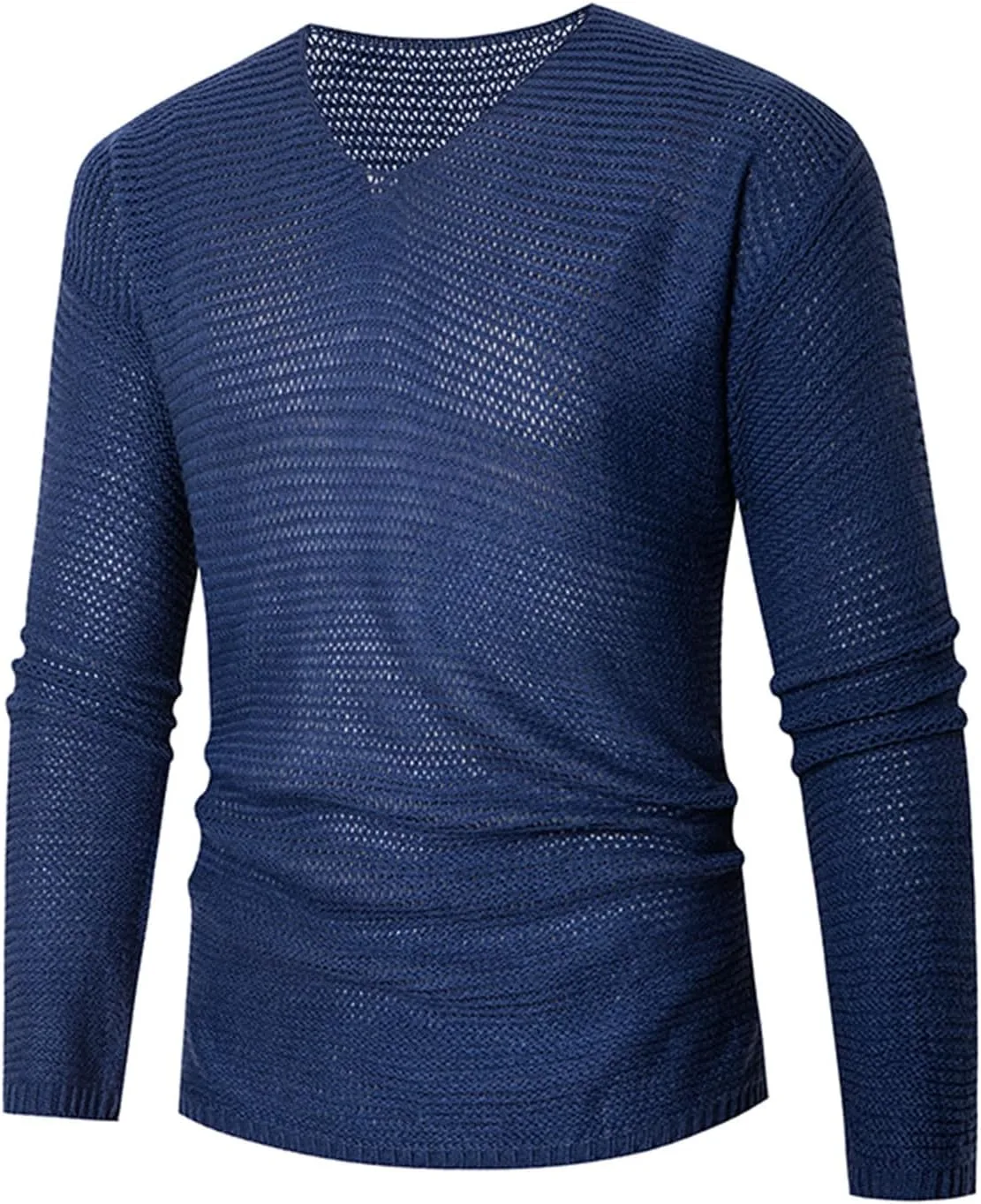 

Мужской свитер V-образный вырез легкий зимний вязаный QUNPIU