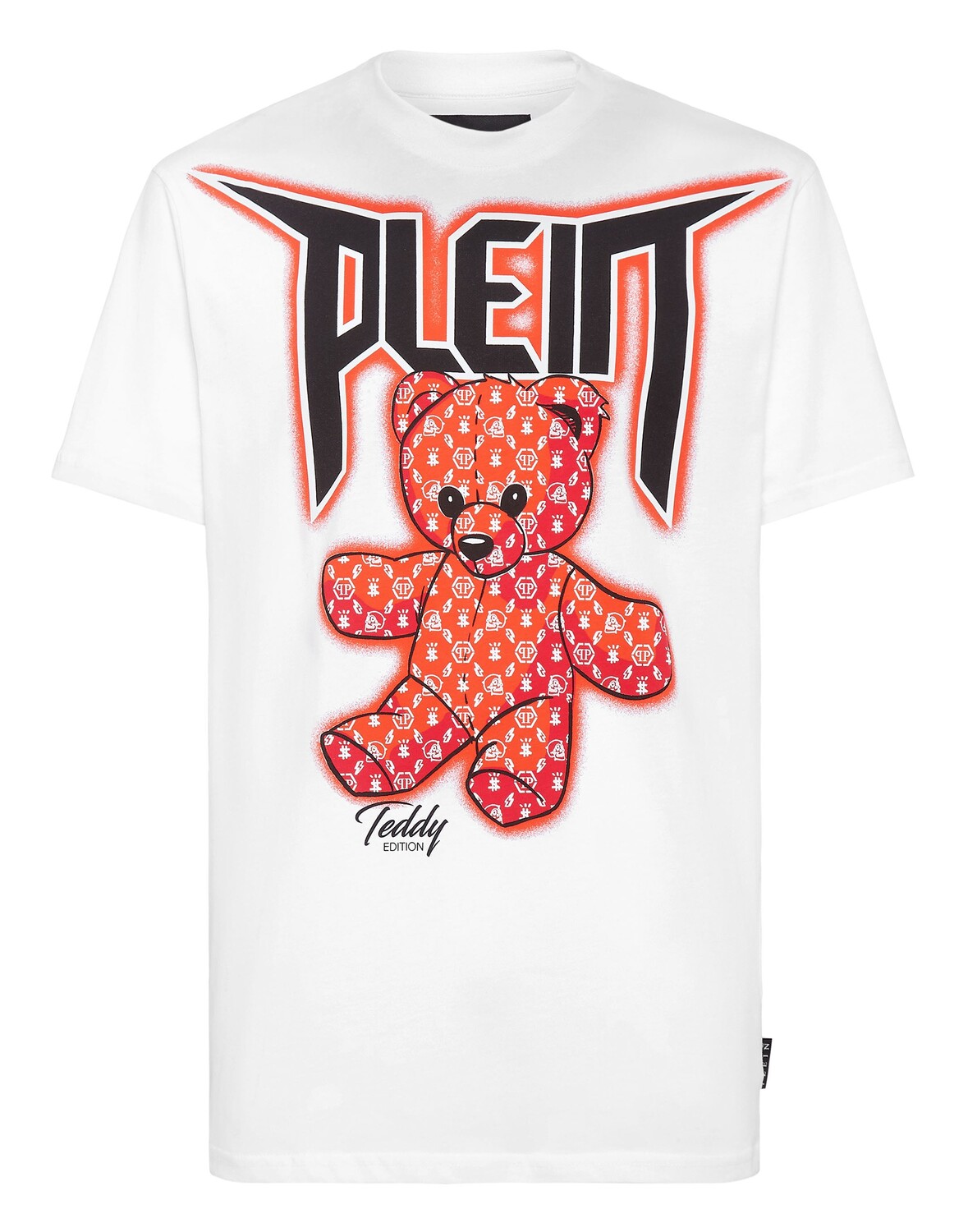 

Футболка Круглый вырез SS Эффект спрея Принт Teddy Bear Philipp Plein, белый