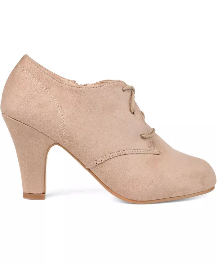 Женские полусапоги Leona Lace Up Dress Shooties Journee Collection, коричневый/бежевый — фото 2
