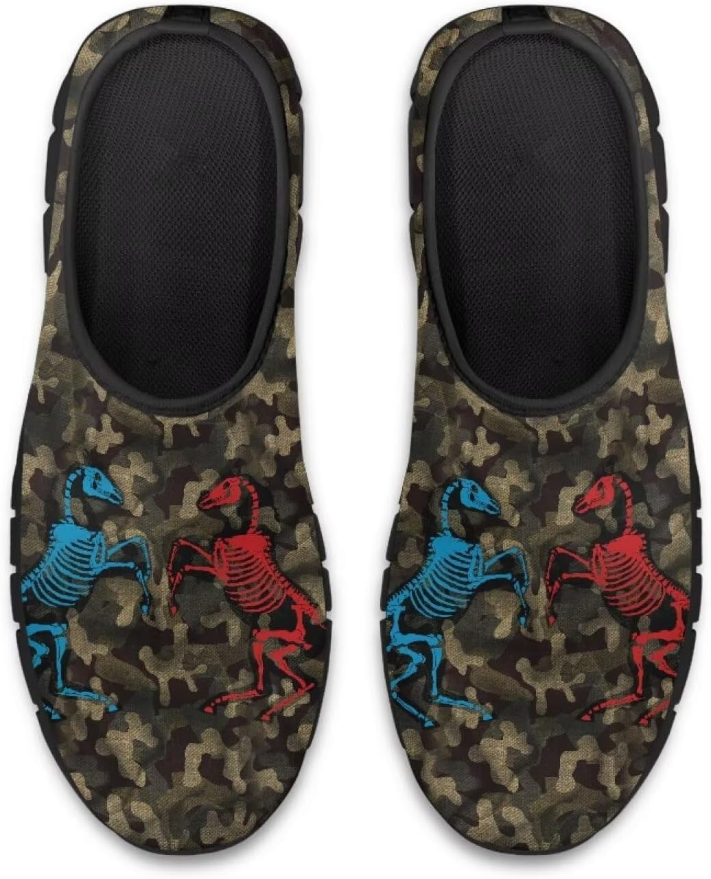 

Мужские кроссовки с камуфляжным принтом, повседневные, низкие, без шнурков, удобные, дышащие, для прогулок на улице, черные, размер US 5-14 Fuxowvby