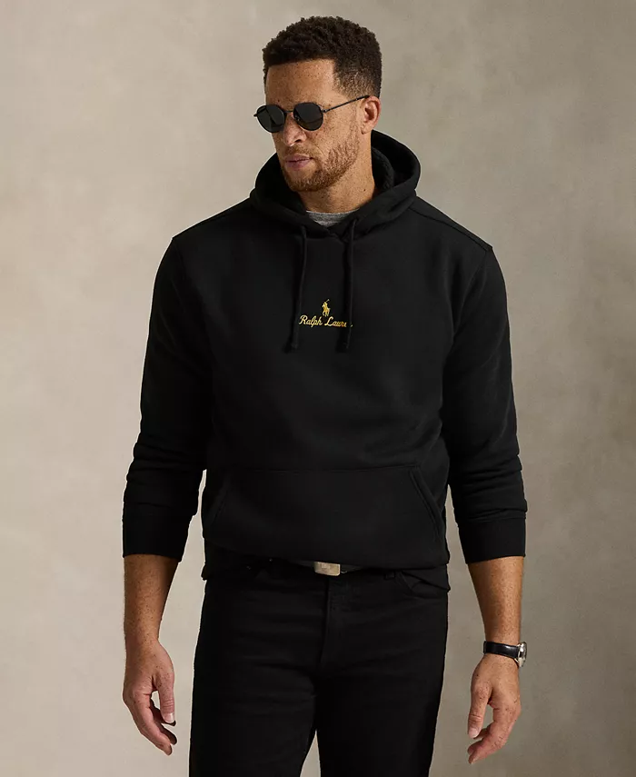 

Мужской B&T худи с длинным рукавом и принтом Polo Ralph Lauren, черный