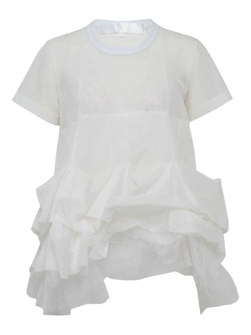 

Футболка с панелями из тюля Comme des Garçons TAO, белый