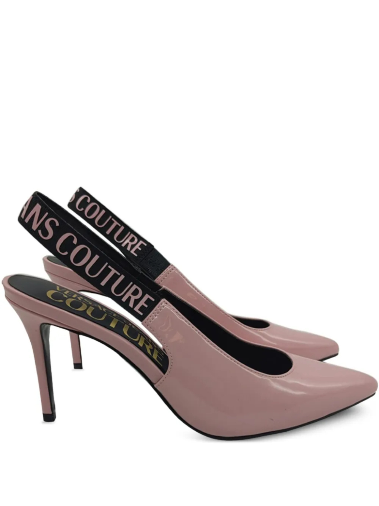 Versace Jeans Couture туфли с ремешком на пятке и логотипом, розовый