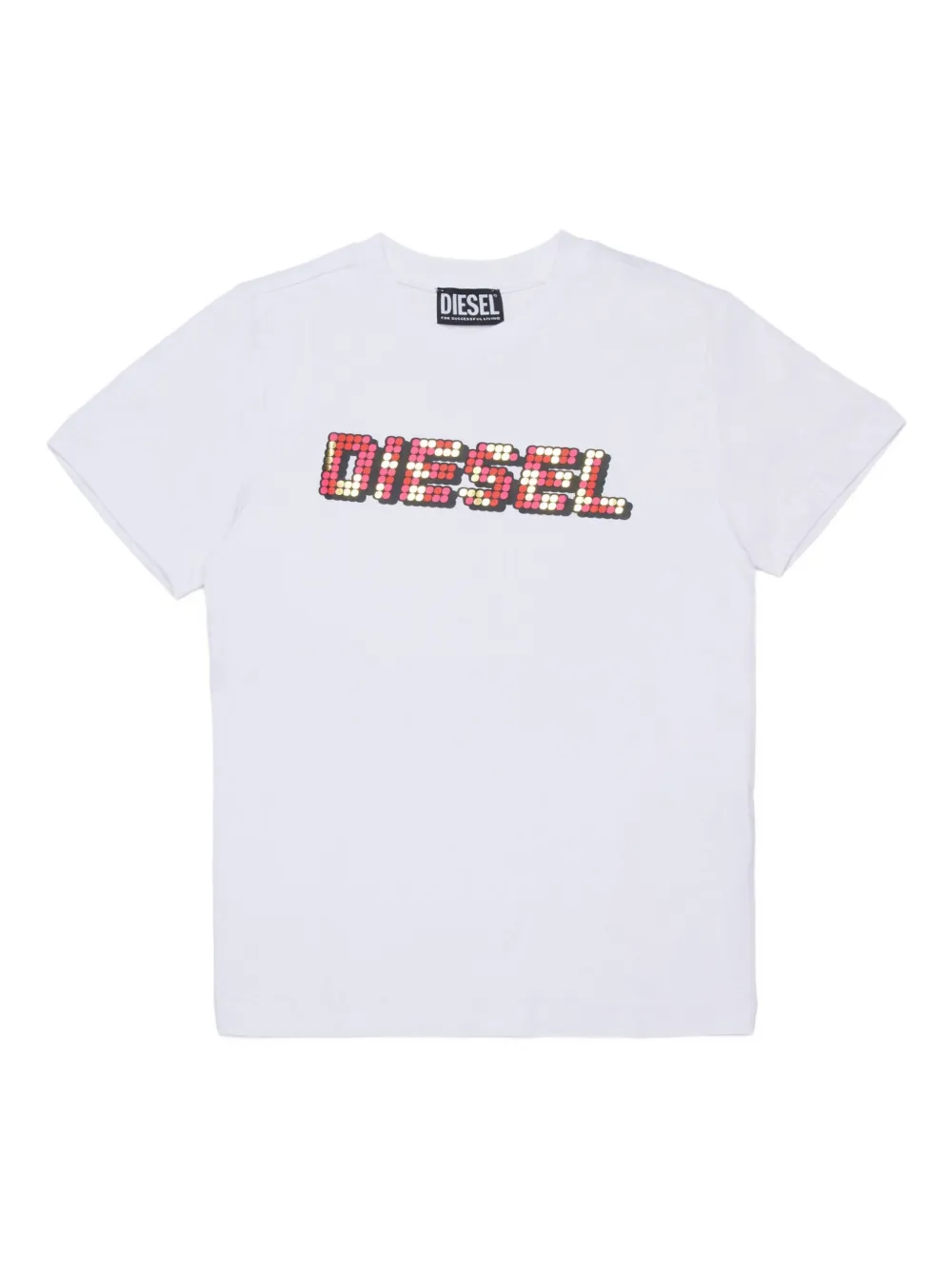 

Футболка с пайетками и логотипом Diesel Kids, белый