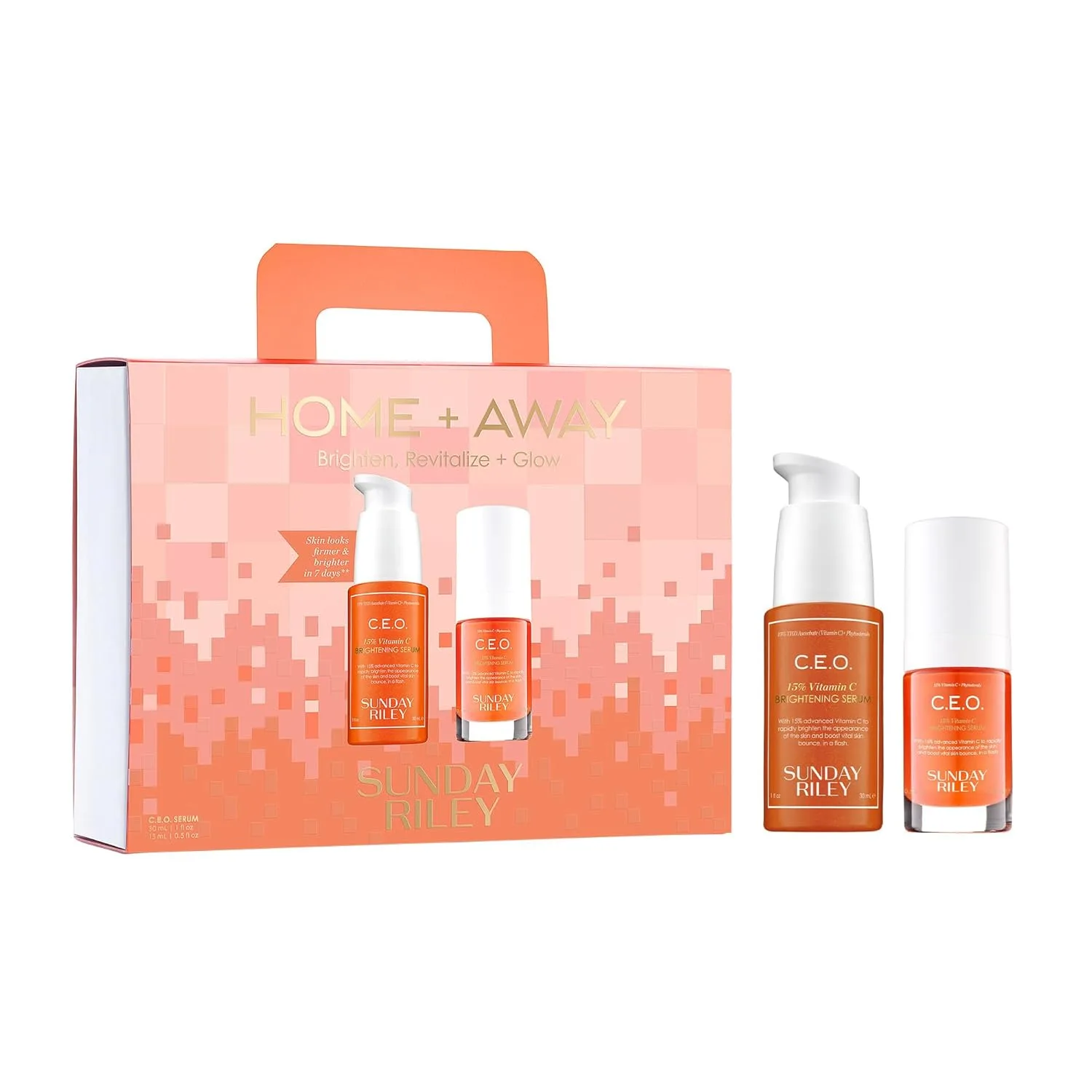 Набор Sunday Riley Home + Away Brighten, Revitalize + Glow