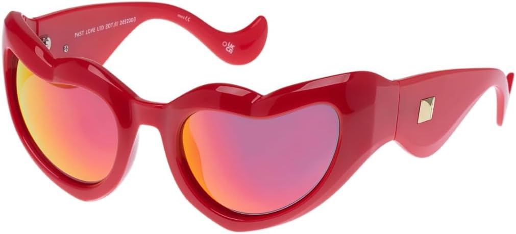 

Женские солнцезащитные очки в форме сердца с обтекаемой формой - модный массивный винтажный дизайн в стиле "любовь" | Очки для вечеринок, рейвов и фестивалей ICARA, Red