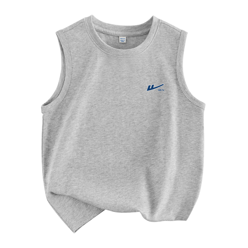 

Детский топ и майка с круглым вырезом WARRIOR, heather серый/h серебро edge синий logo k