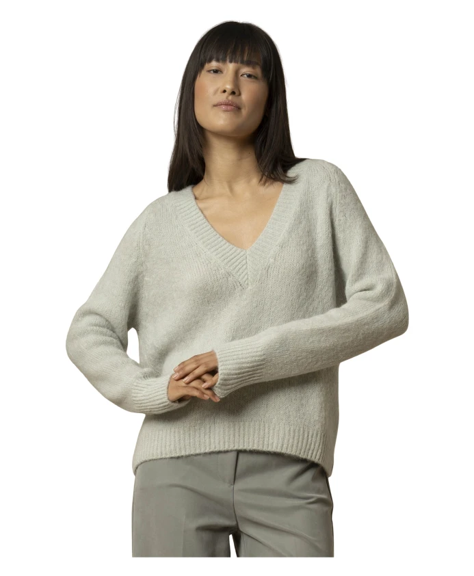 

Стильный шерстяной свитер с V-образным вырезом Kocca, серый