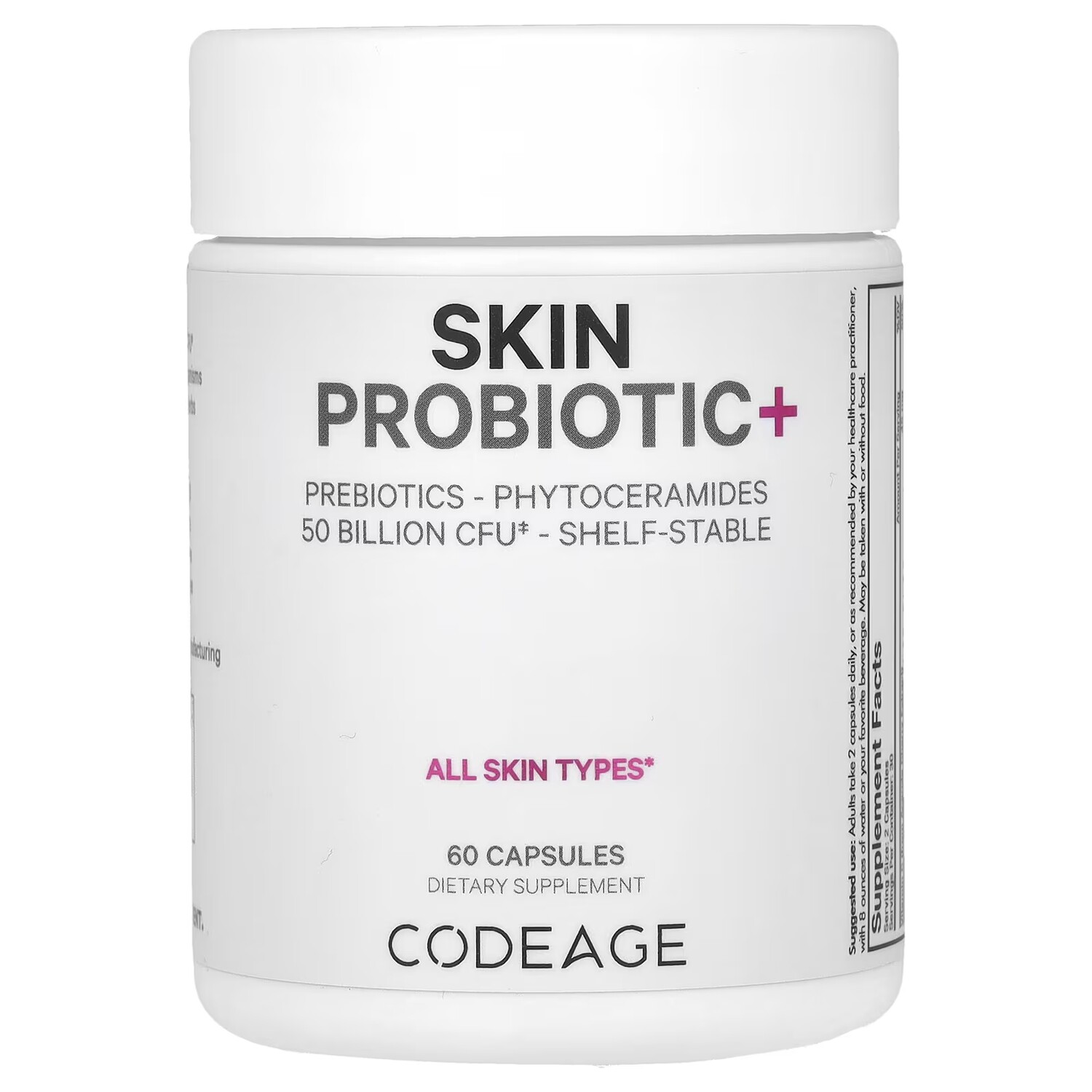 

Добавка Codeage Skin Probiotic+ 50 миллиардов КОЕ, 60 капсул