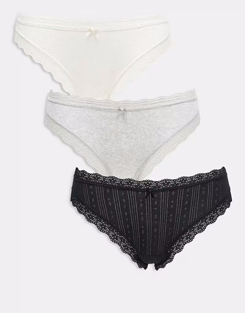 

Упаковка трусов Cotton On в черном, сером ирисовом цветах Cotton:On