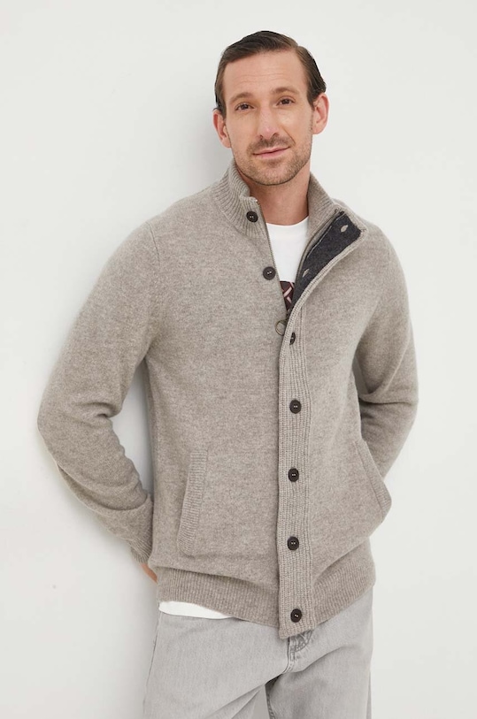

Шерстяной кардиган Barbour, серый