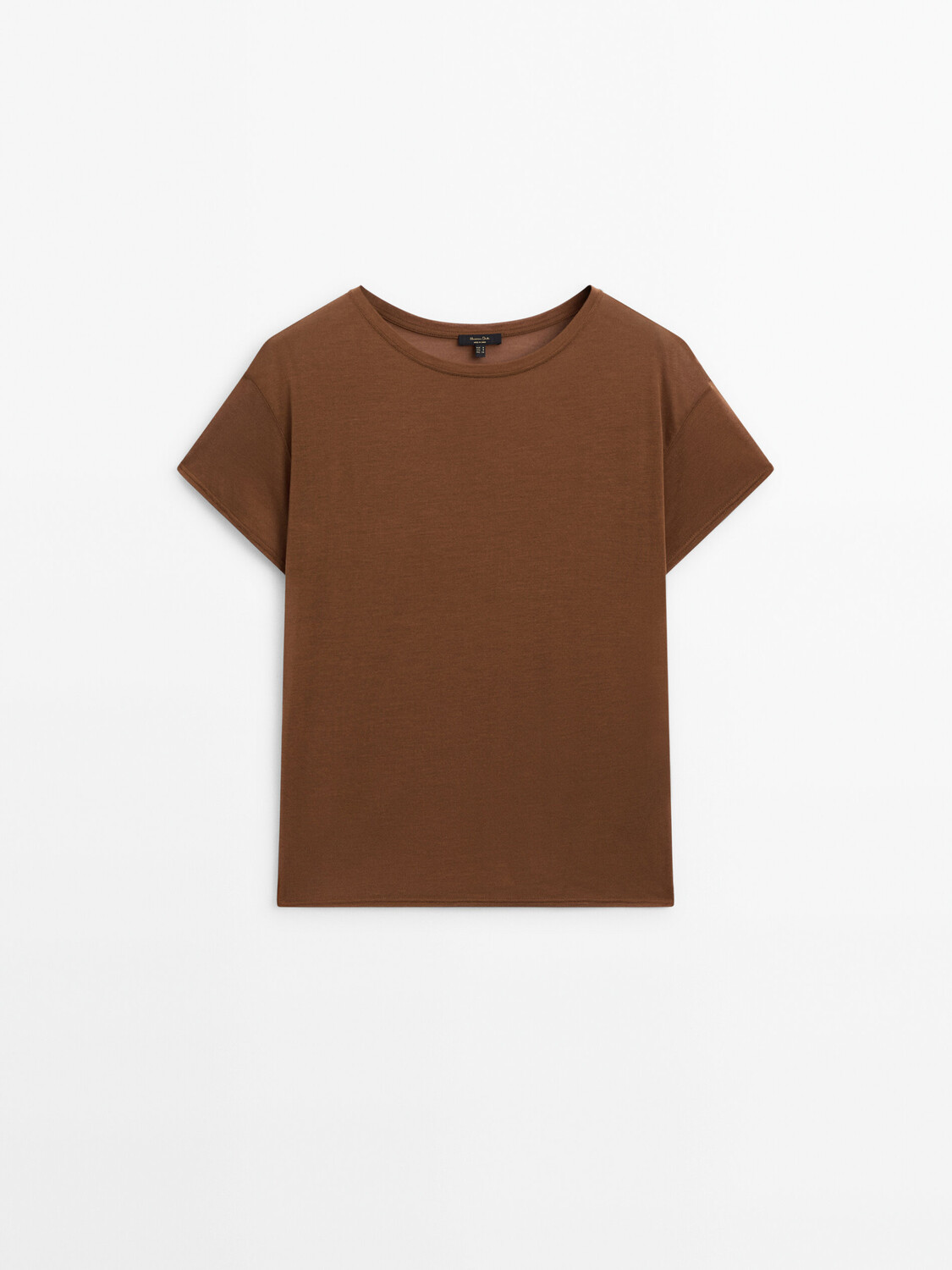 

ДУбль Футболка с короткими рукавами и круглым вырезом Massimo Dutti, коричневый