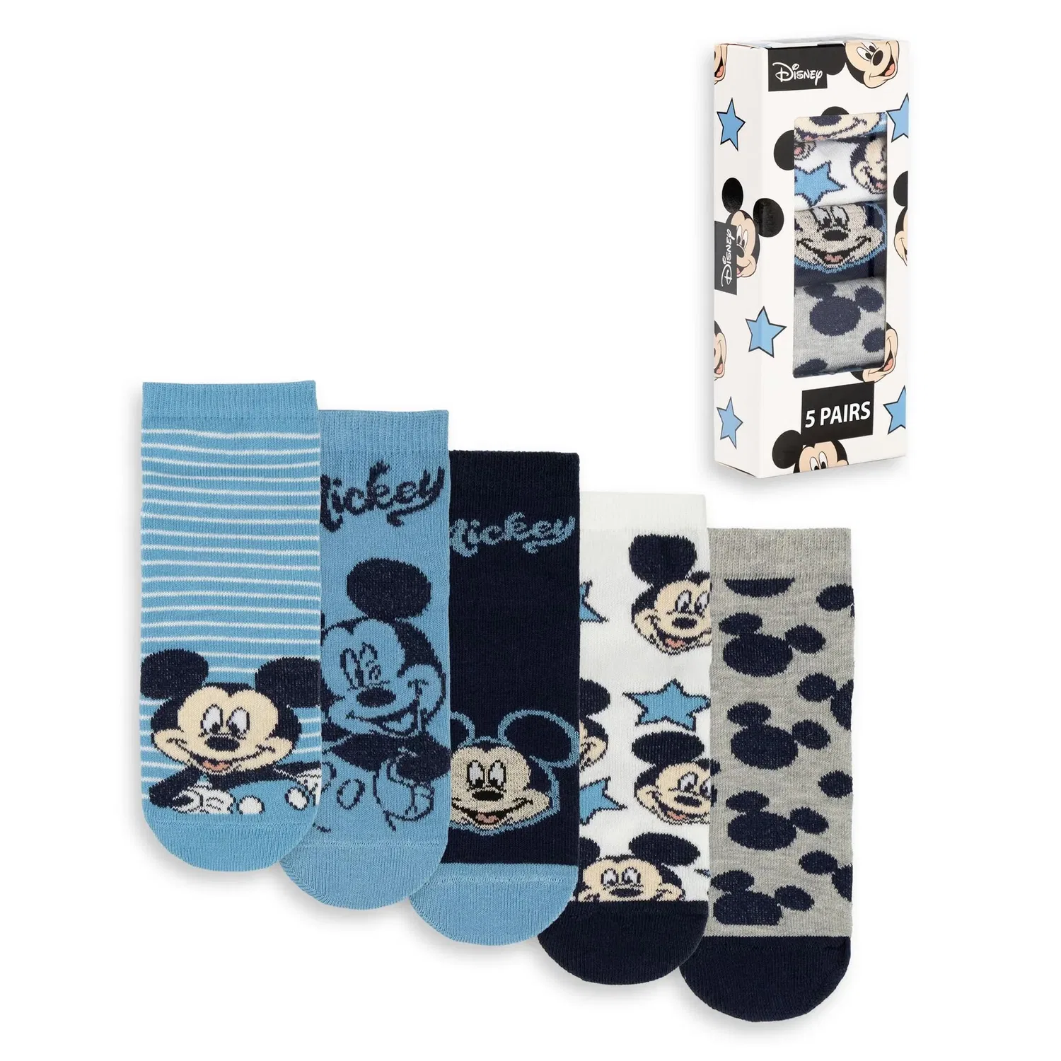 Детские носки Disney Mickey Mouse, набор 5 пар, синий