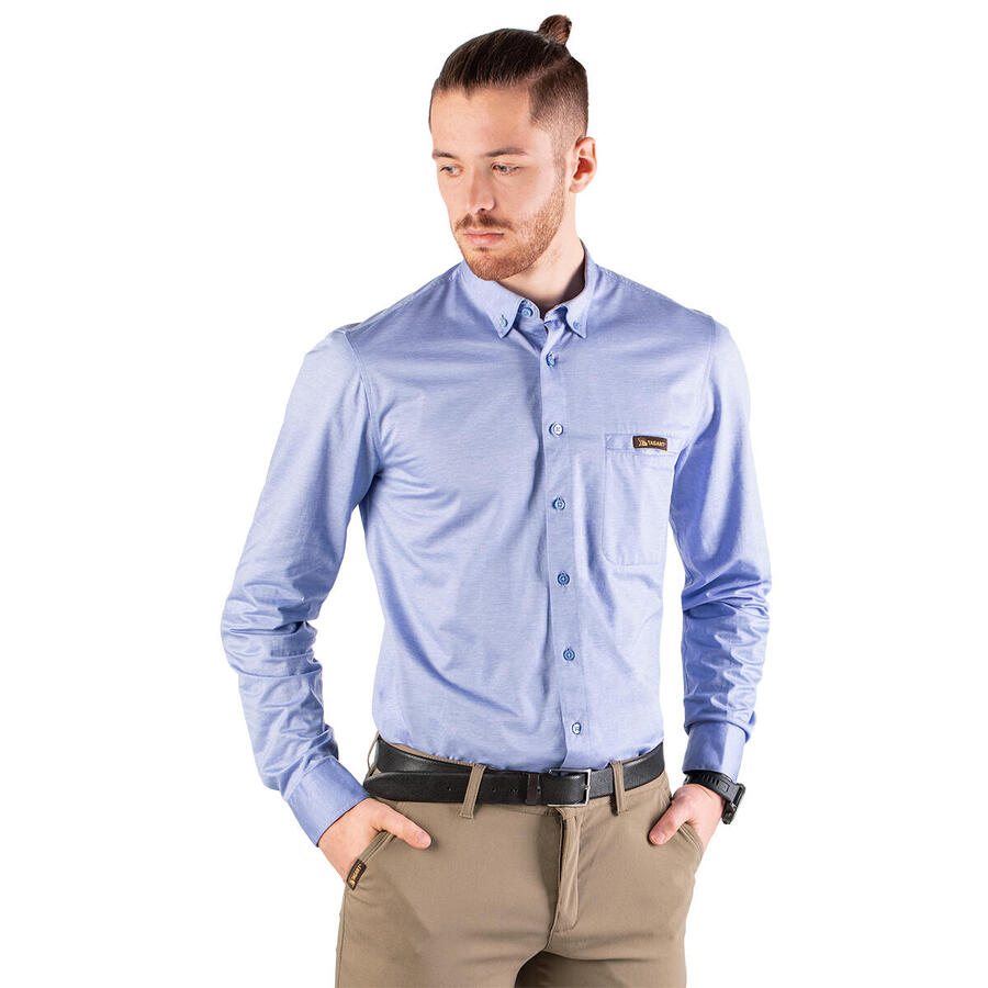 

Мужская охотничья рубашка Tagart PORTO обычного синего цвета из 100% хлопка