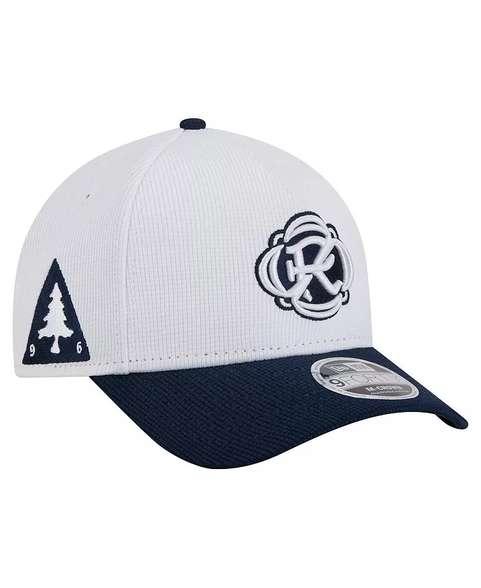 

Мужская бело-синяя бейсболка New England Revolution 2025 Hook 9FORTY M-Crown с регулируемой посадкой New Era