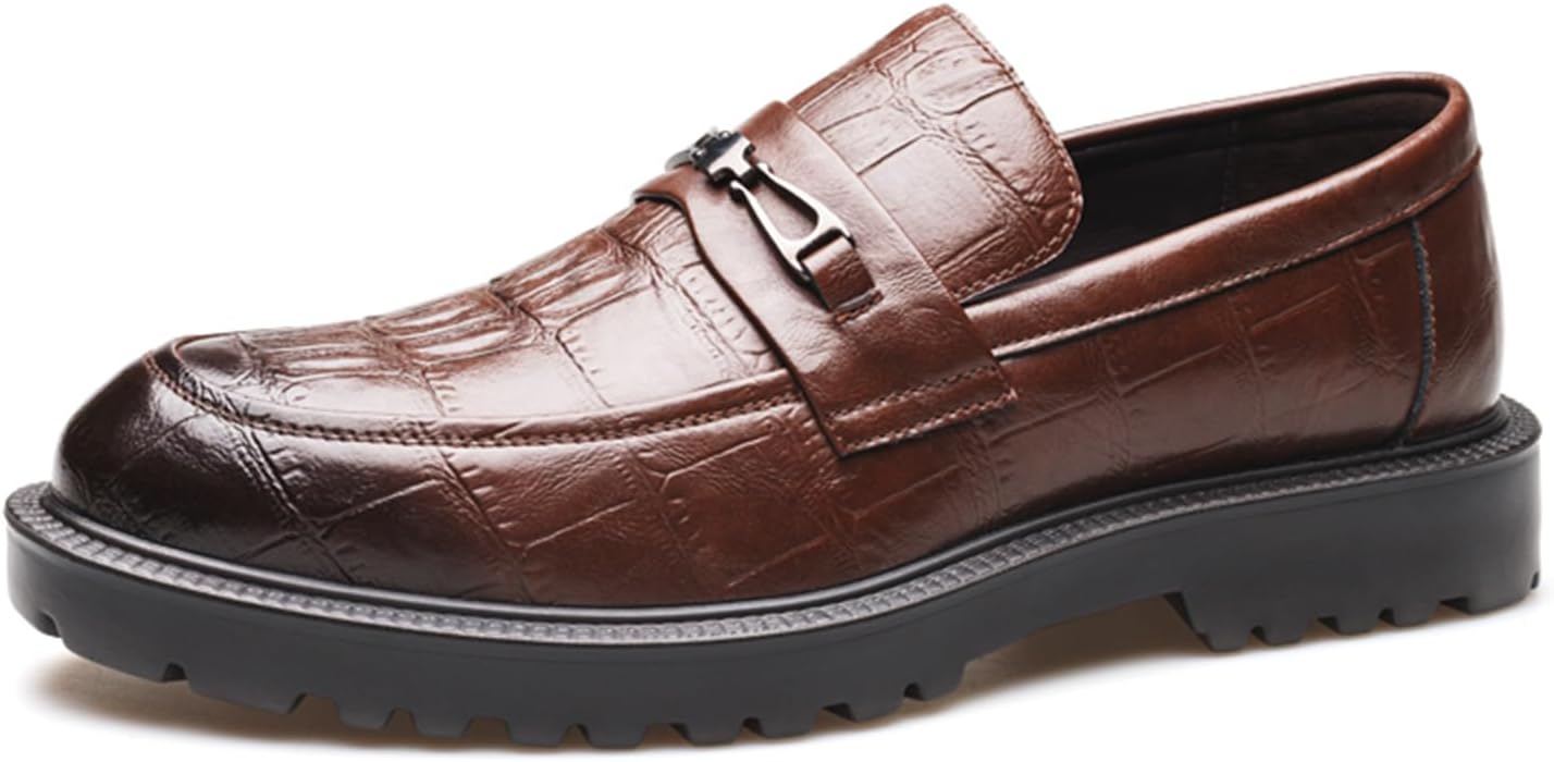 

Мужские кожаные лоферы Abborora на толстой подошве, слипоны, модные, с круглым носком, для бизнеса и повседневной носки, коричневый