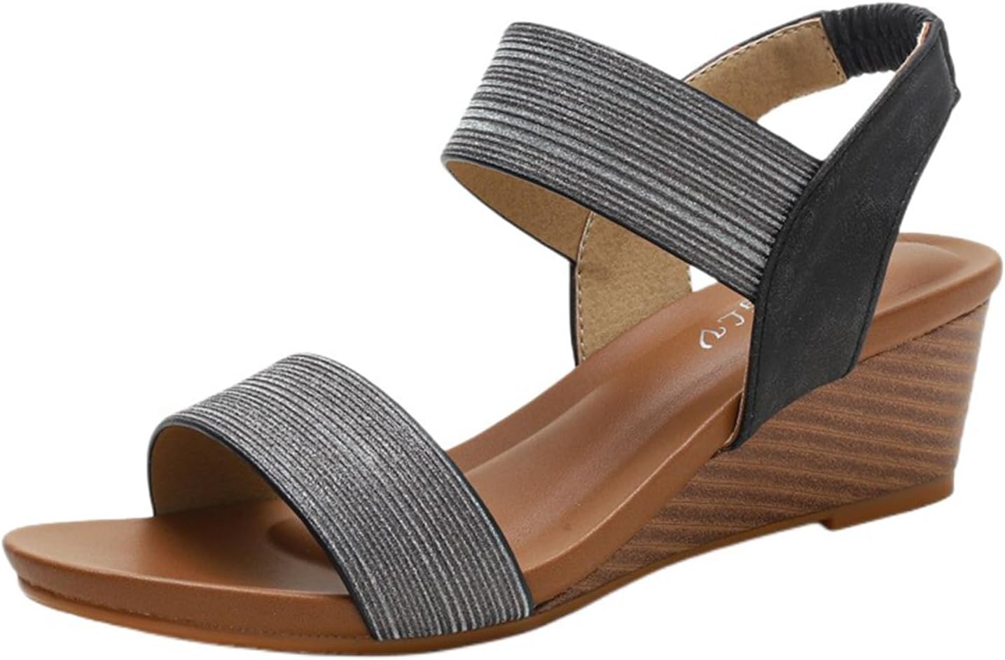 

Женские плоские сандалии с открытым носком и ремешком на щиколотке, повседневные сандалии на платформе, удобные летние сандалии на низком клине, пляжная и уличная обувь для прогулок Generic, черный