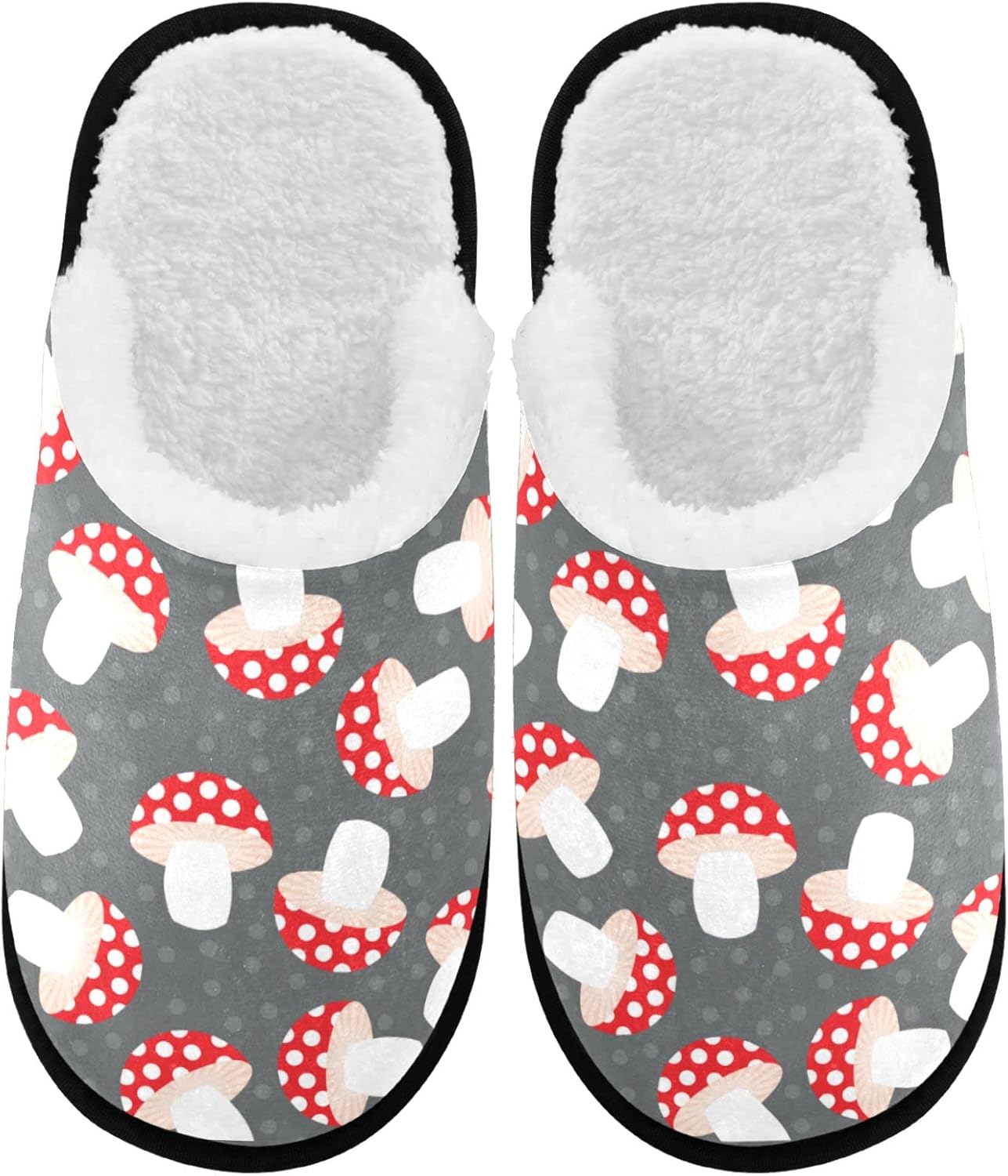 

Тапочки visesunny для женщин и мужчин, зимние теплые домашние тапочки из хлопка с эффектом памяти, мягкие плюшевые флисовые домашние тапочки без шнурков для девочек, обувь для дома и улицы, Mushroom