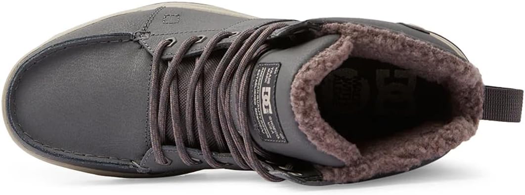 Мужские ботинки DC Shoes Woodland для холодной погоды, повседневные высокие, стиль снегоходные, серый — фото 3