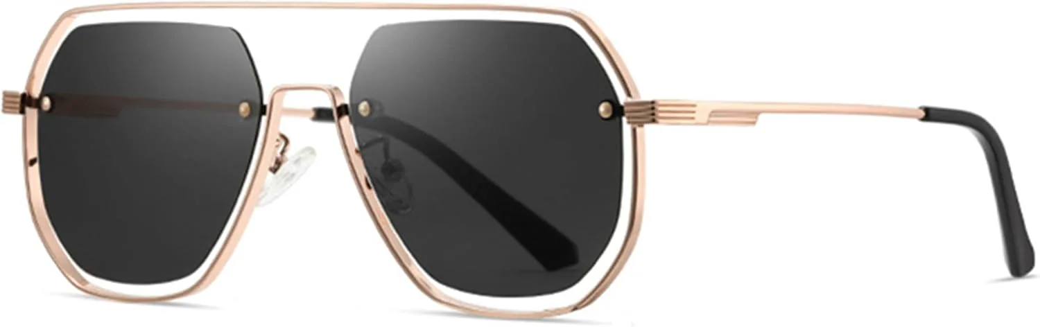 

Женские солнцезащитные очки Bullabulling, мужские солнцезащитные очки UV400 с металлической оправой, солнцезащитные очки для вечеринок и путешествий, Gold Black