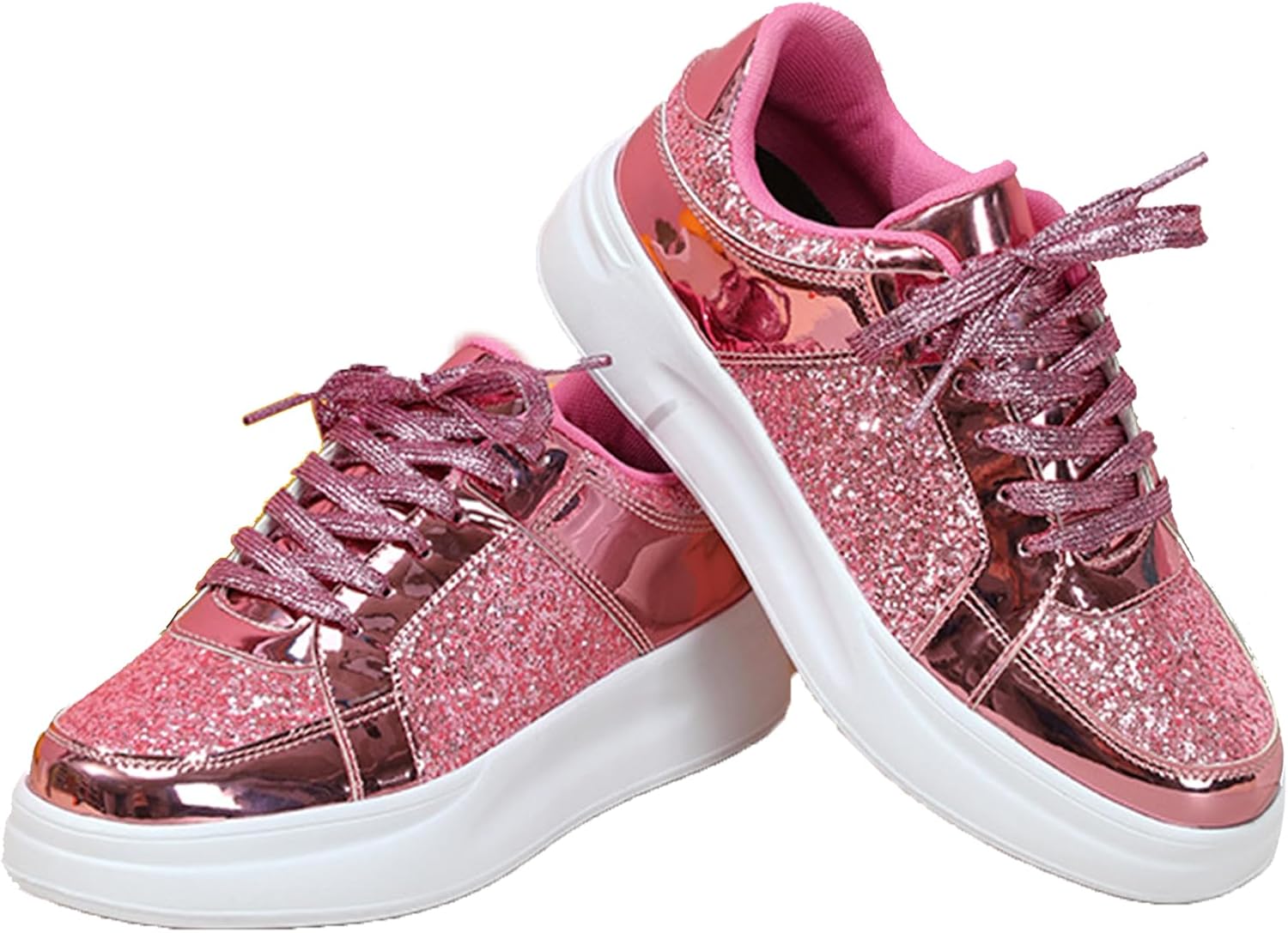 

Платформенные кроссовки с блестками для женщин Weryuico, розовый