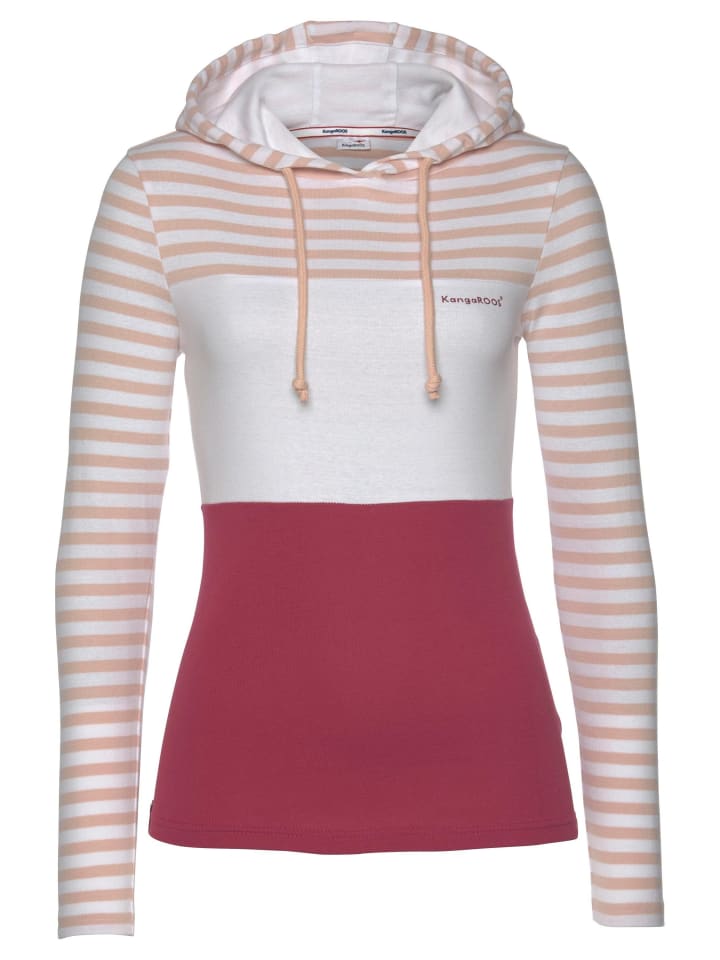 

Рубашка с капюшоном розового, белого и бордового цветов Kangaroos