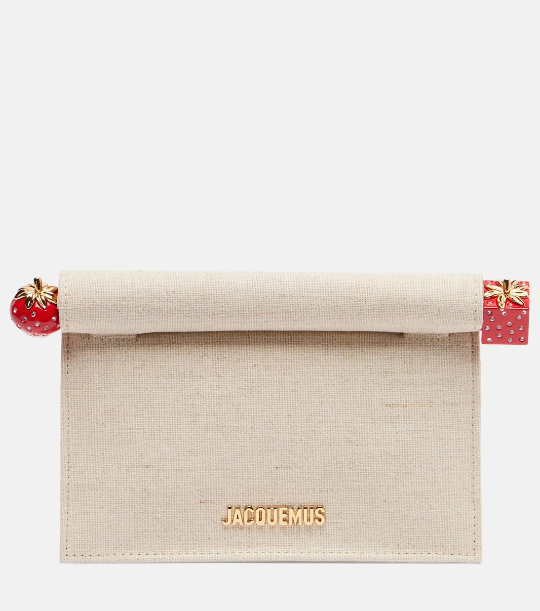 

Холщовый клатч Rond Carré Jacquemus, Light Greige
