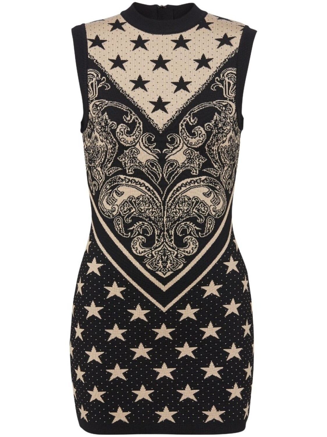 

Balmain платье мини вязки интарсия, черный