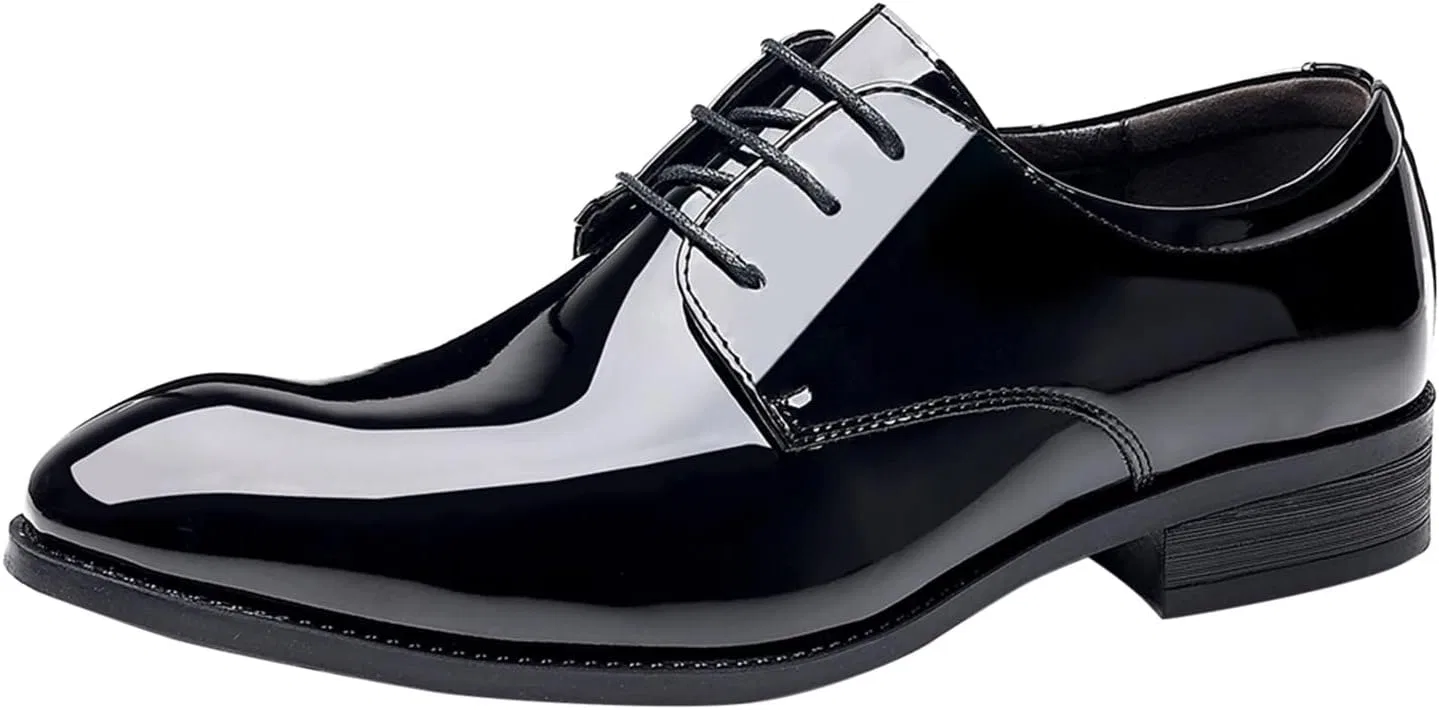 Туфли Mens Shoes Size 10 Fashion Breathable Comfortable Business Lace Up Casual Solid Color Leather Shoes Slip On Shoes Men Leather Work Generic, Black