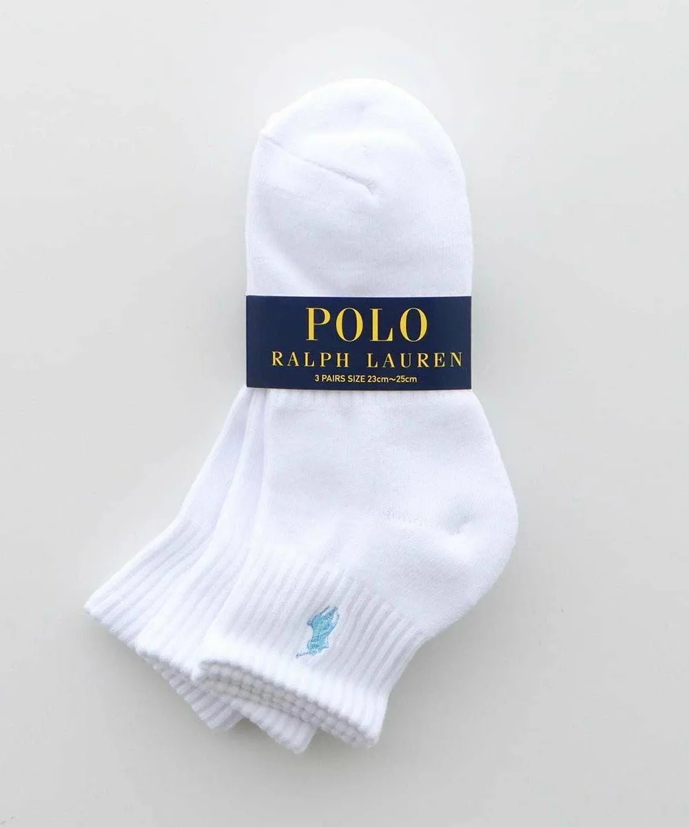 Комплект из 3 пар: короткие носки с ворсистой подкладкой и поддержкой свода стопы. Polo Ralph Lauren, 03. White x 3 — фото 2