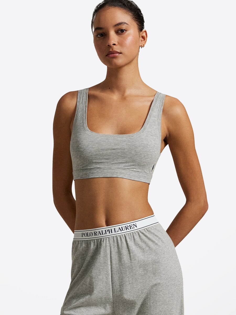 Бюстгальтер-бралетт Polo Ralph Lauren Club Cotton, серый — фото 2