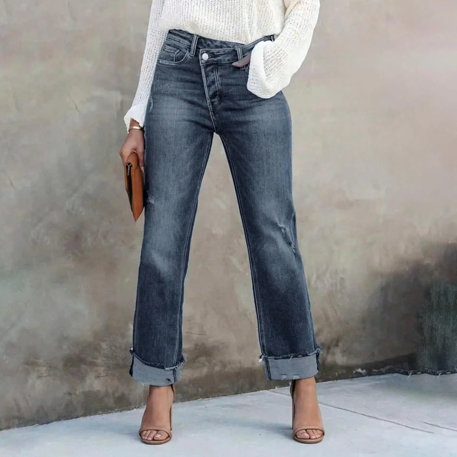Джинсы Wide Leg High Waisted Light Blue — фото 2