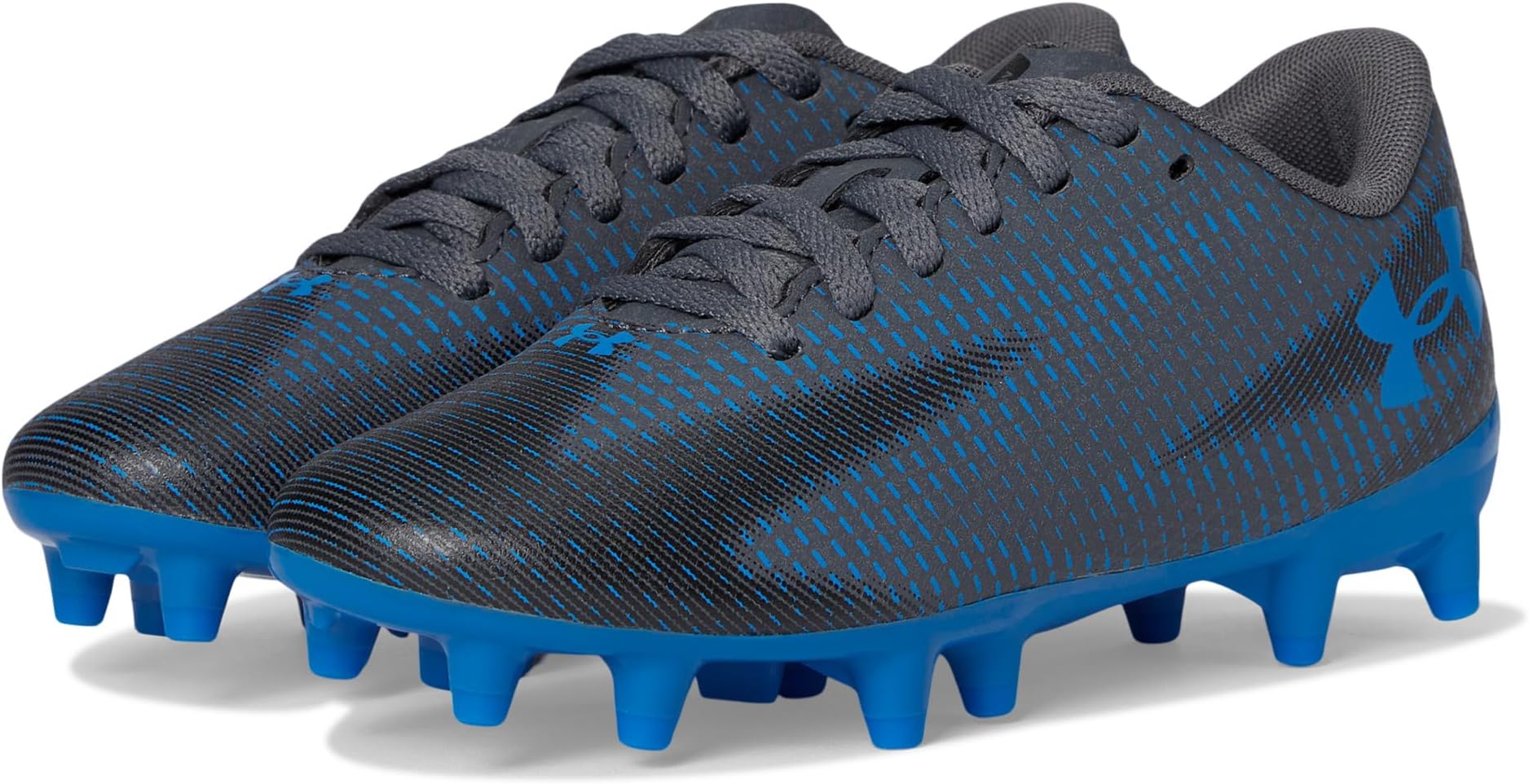 

Кроссовки Under Armour Kids Shadow Select 3 Jr. Soccer Cleats, цвет Castlerock/Black/Blue Atlantis