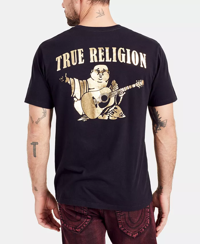 

Мужская футболка с принтом "Золотой Будда" True Religion, черный