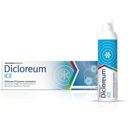 

Косметическая пена Ice Cosmetic для лечения ушибов, мышечной усталости и легких травм с арникой, дьявольским когтем, конским каштаном, бромелайном, босвеллией и ментолом 150 мл Dicloreum