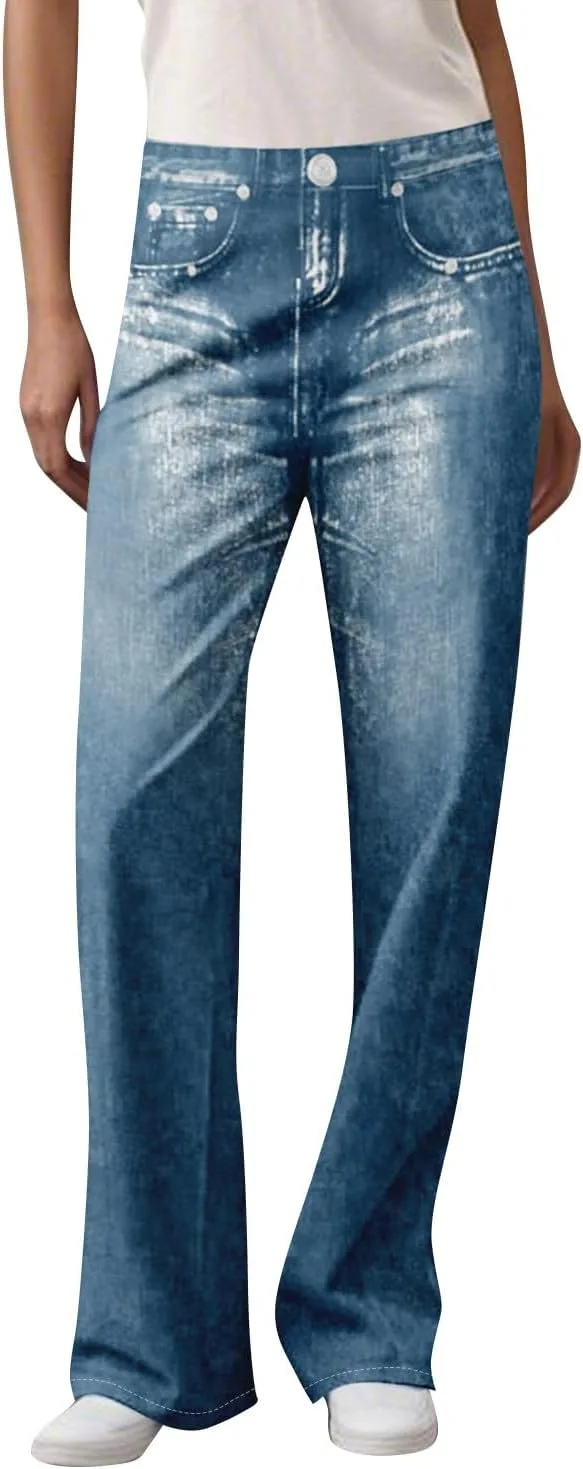 

Женские джинсы с высокой талией и прямыми штанинами