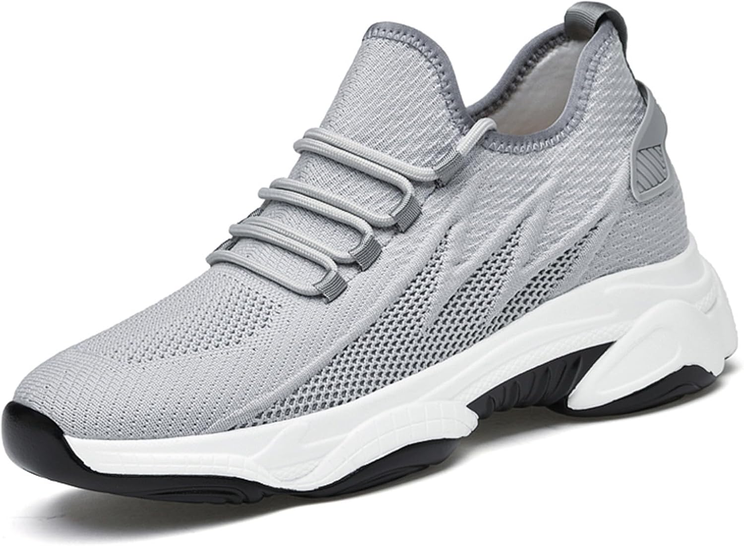 

Мужские кроссовки на скрытой платформе с увеличением роста на 8 см, дышащие, из сетчатого материала, легкие, спортивно-повседневные Bkmyth, серый