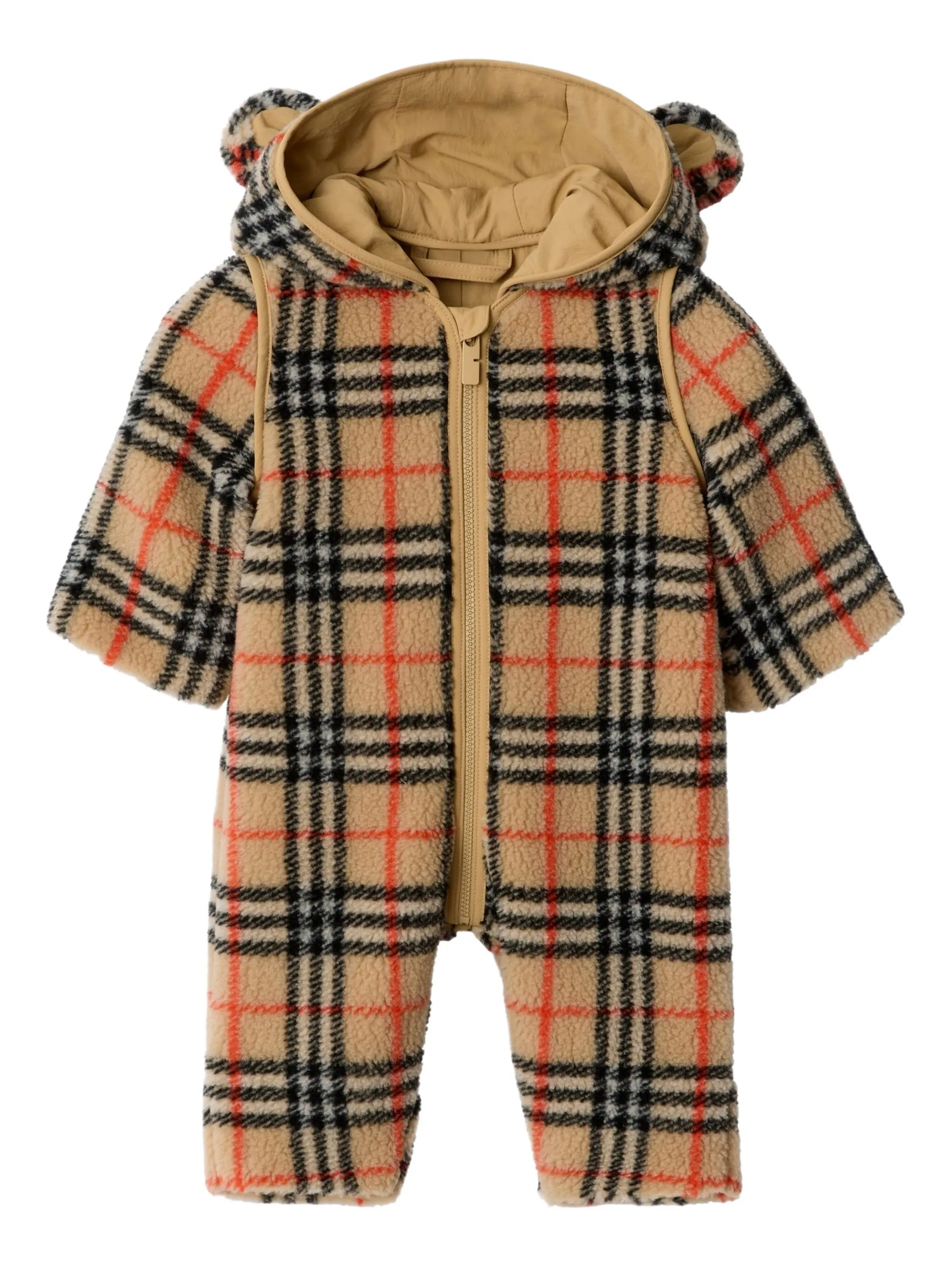 

Комбинезон с капюшоном на молнии Burberry Kids, нейтральный