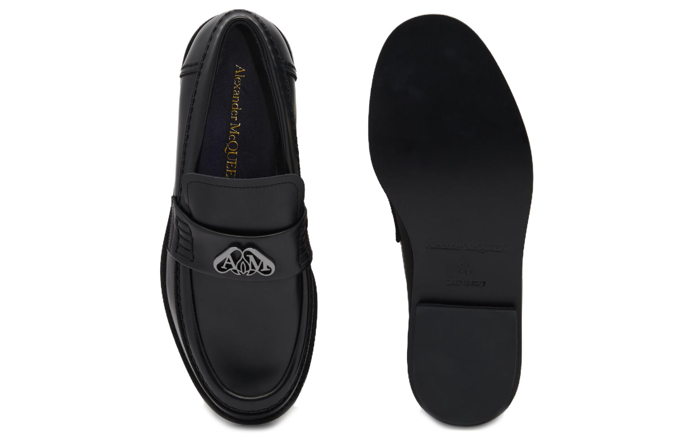 Лоферы Seal 'Black Gun Metal' Women's Alexander McQueen — фото 4