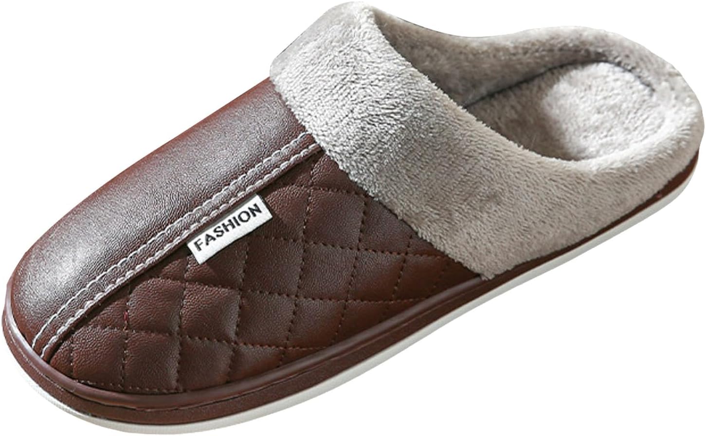 

Тапочки для женщин и мужчин зима плюш теплые с закрытым носком хлопковые тапочки повседневные на плоской подошве легкие с резиновой подошвой зимняя обувь для дома, для улицы и дома Generic, Coffee