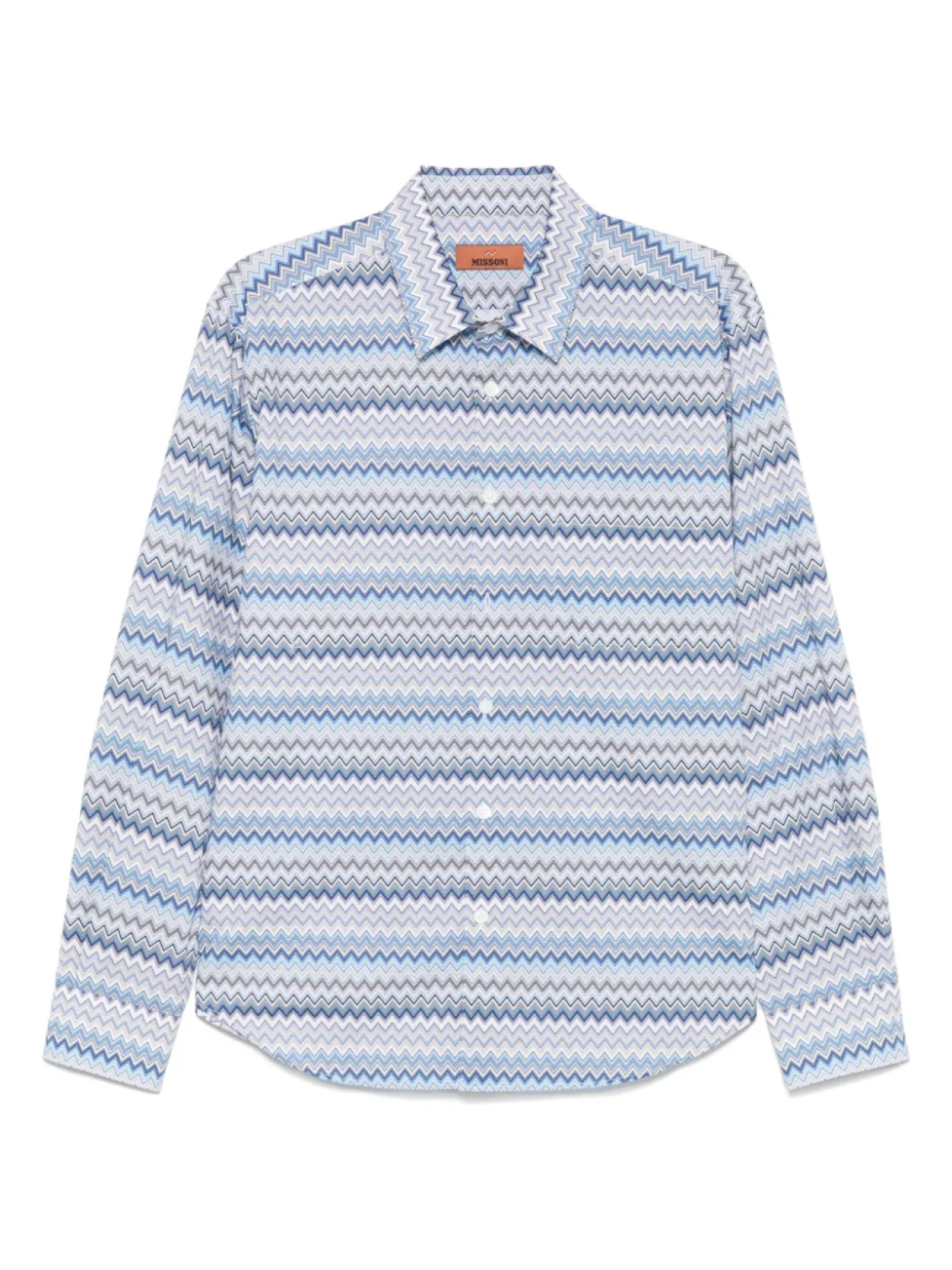 

Рубашка с узором зигзаг Missoni, синий
