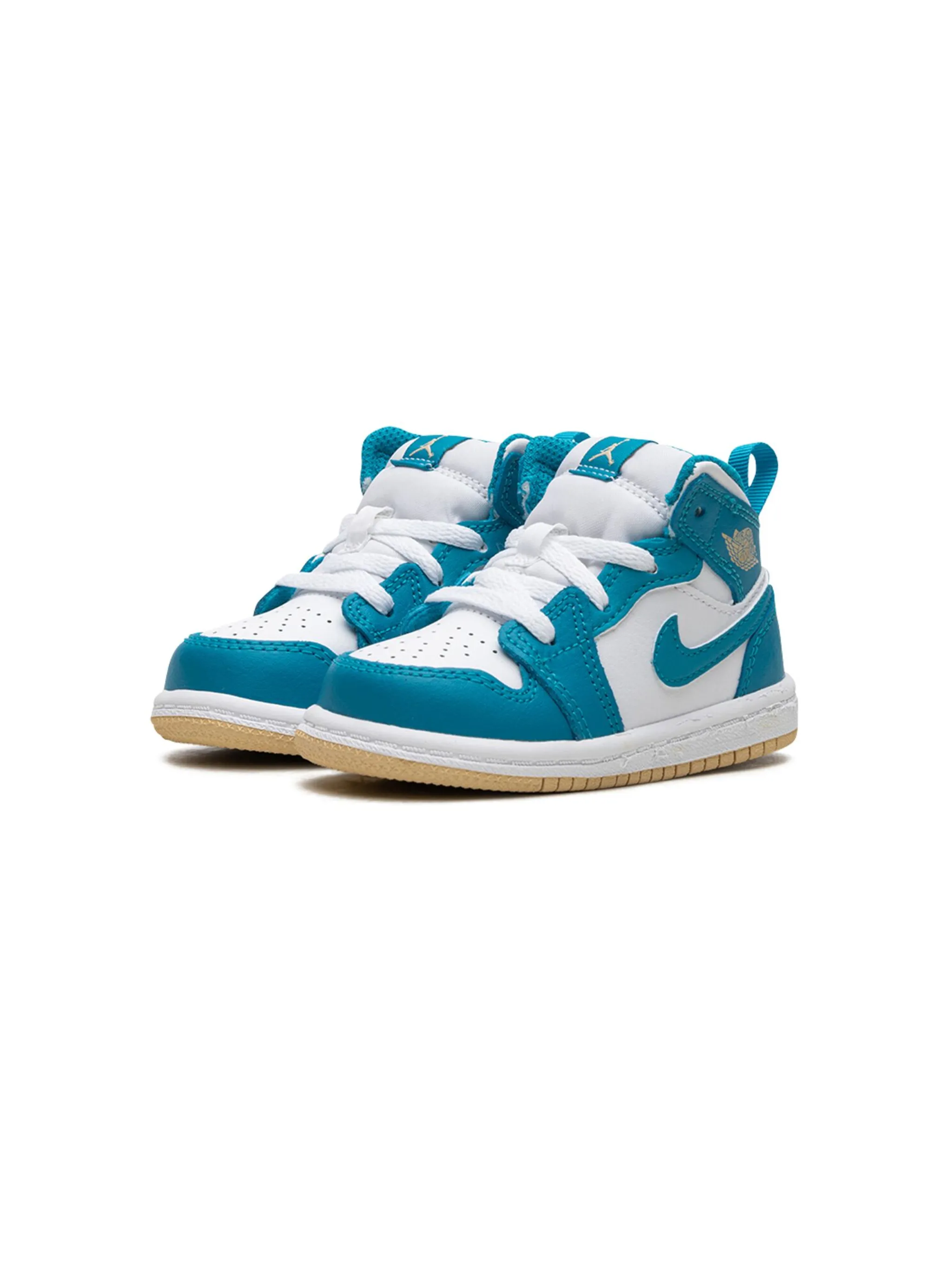 Кроссовки Air Jordan 1 Mid Aquatone Jordan Kids, белый — фото 3