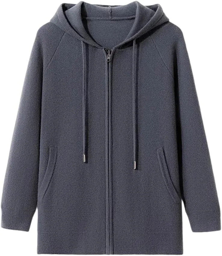 

Мужской кашемировый кардиган с капюшоном на молнии