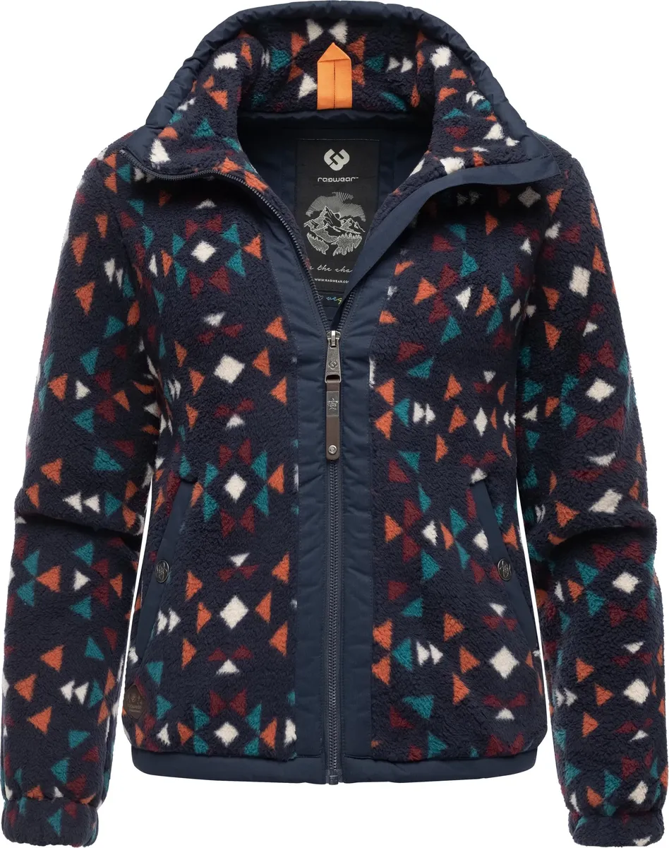 

Толстовка в стиле Ragwear "Nordicka Aztec", спортивная куртка с капюшоном в узоре инков, цвет морской волны