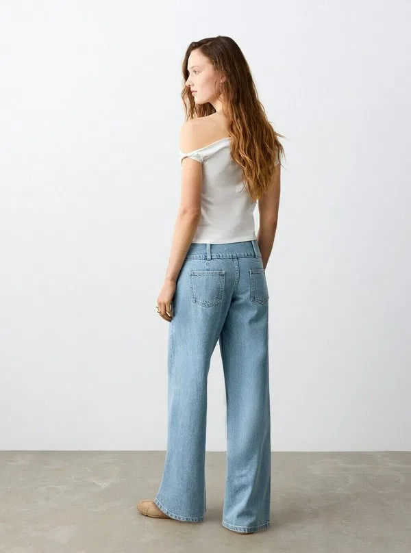 Подростковые джинсы свободного кроя Mango Kids, Medium Blue — фото 2