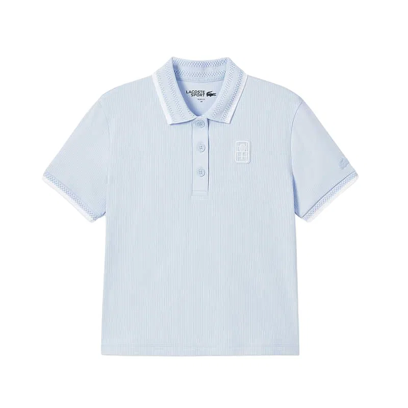 Женский теннисный топ поло с воротником LACOSTE, J2G/Baby Blue