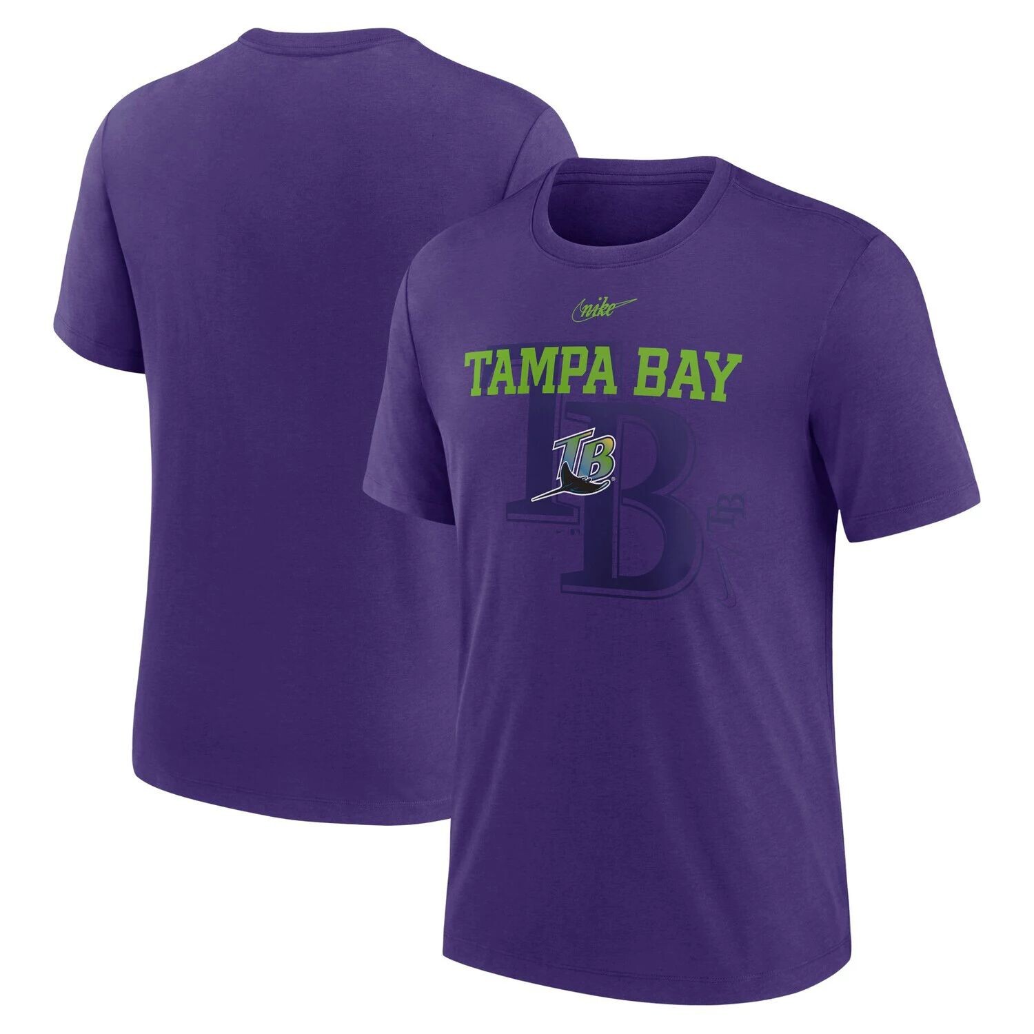 

Мужская фиолетовая футболка Tri-Blend Nike Tampa Bay Rays Rewind Retro, Фиолетовый, Мужская фиолетовая футболка Tri-Blend Nike Tampa Bay Rays Rewind Retro